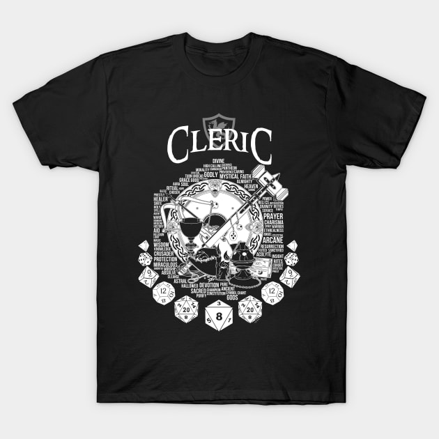 RPG Class Series: Cleric - White Version T-Shirt by Milmino